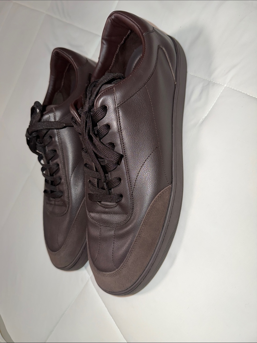 Aldo Men's Dark Brown Leather-Look Sneakers
